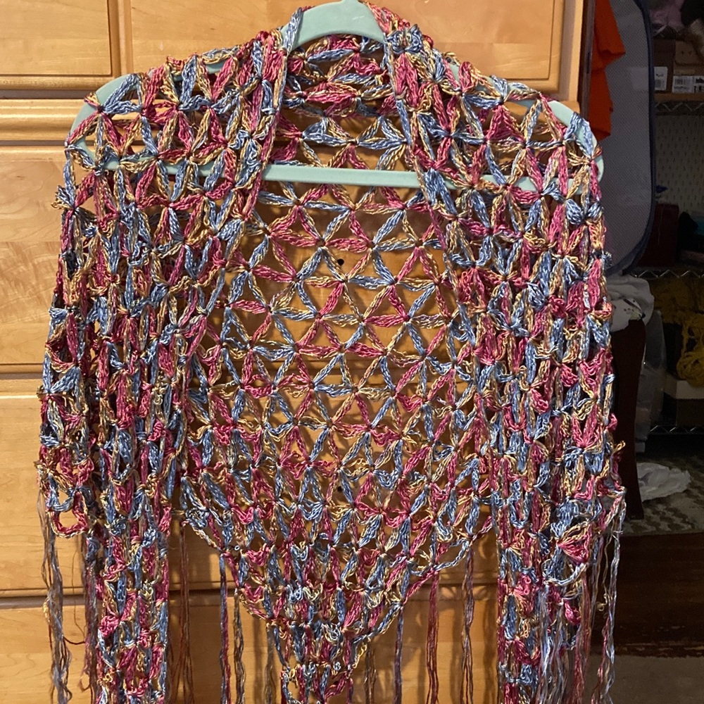 RARE Cecilia De Bucourt Silk multi color shawl